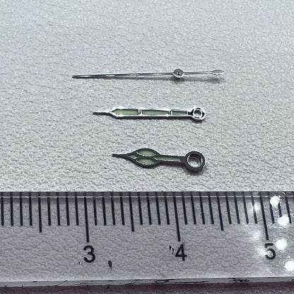 C3 Green Lume Silver Trim Vintage Watch Hands for NH34 NH35 NH36 NH38 NH39 NH70