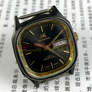 33mm Shanghai Factory Made Manual Mechanical Watch Double Calendar Black Dial