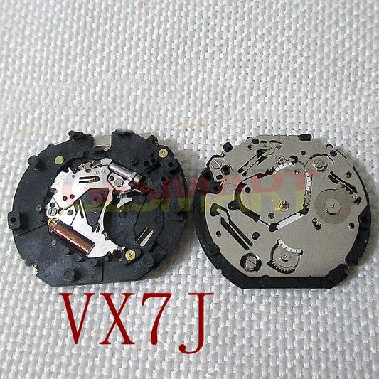 Hattori Epson TMI VX7JE quartz watch movement with stem, Japan made precision for watch repair.