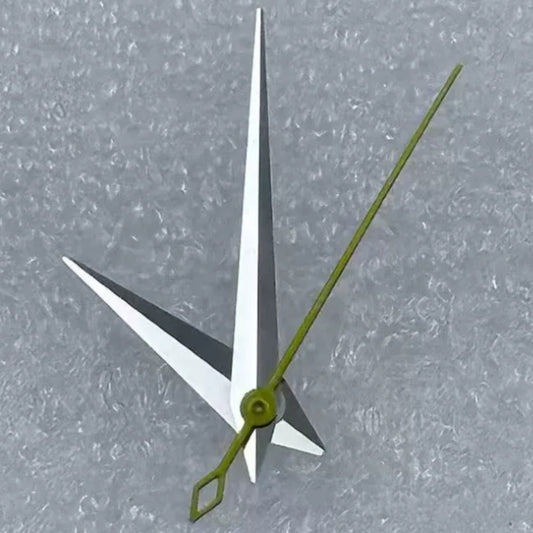Yellow and silver cocktail-style watch hands for NH35/36, NH38, NH72, NH70 movements.