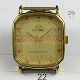 28mm Octagonal Golden Case Golden Dial Tianjin Seagull Manual Mechanical Watch