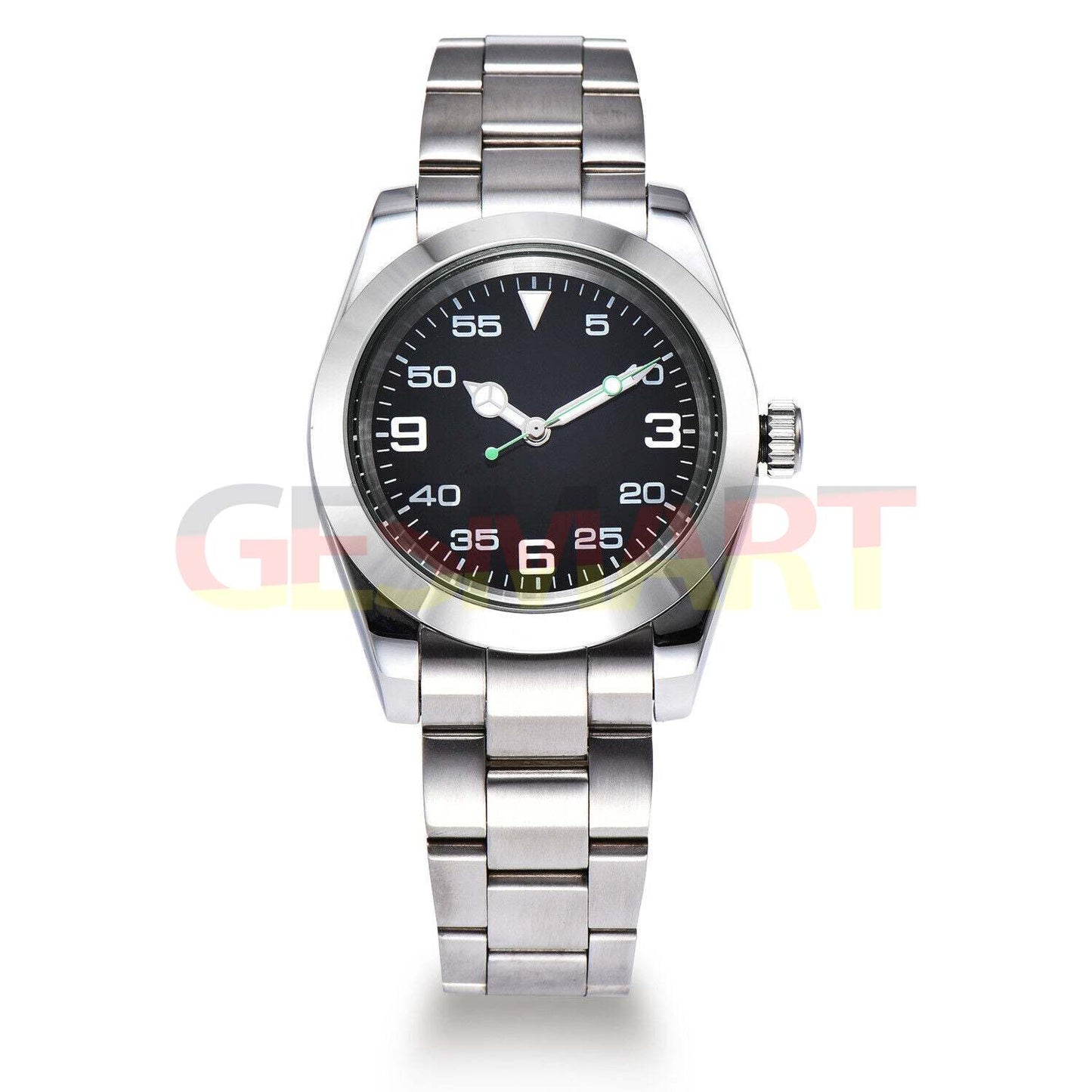 Men's 40mm mechanical diving watch, 316L stainless steel, sapphire glass, waterproof design.