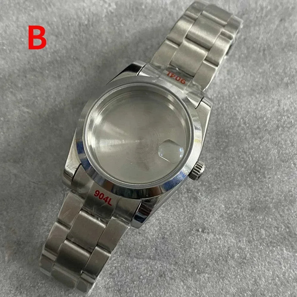 36mm Watch Case Set Sapphire Glass with Calendar Window for NH35/NH36/4R