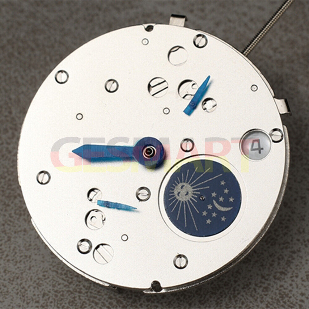 Shanghai Silver Star watch with moon phase at 6 o'clock, automatic mechanical movement, collector's elegant design.