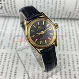 Black Round Case Golden Nail Tianjin Seagull Manual Mechanical Ladies Watch