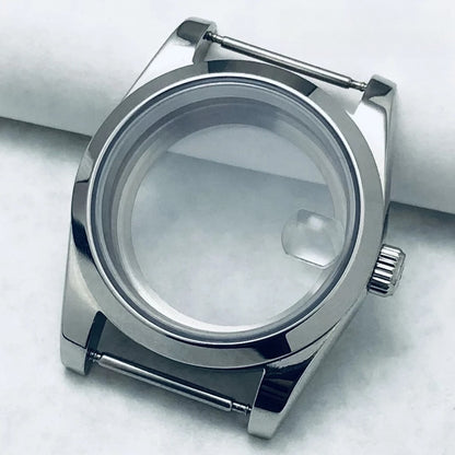 36/40mm Watch Case with Stainless Steel Sapphire Crystal for NH34 NH36 S Crown