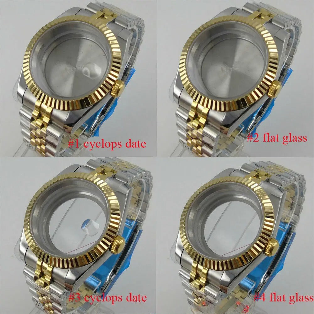 40mm Sapphire Glass two Tone Watch Case fit NH35 NH36 Miyota 8215 ETA 2824 2836