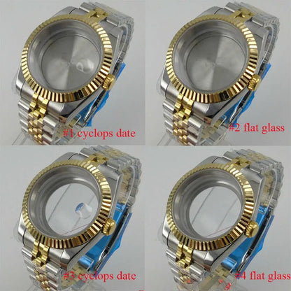 40mm Sapphire Glass two Tone Watch Case fit NH35 NH36 Miyota 8215 ETA 2824 2836