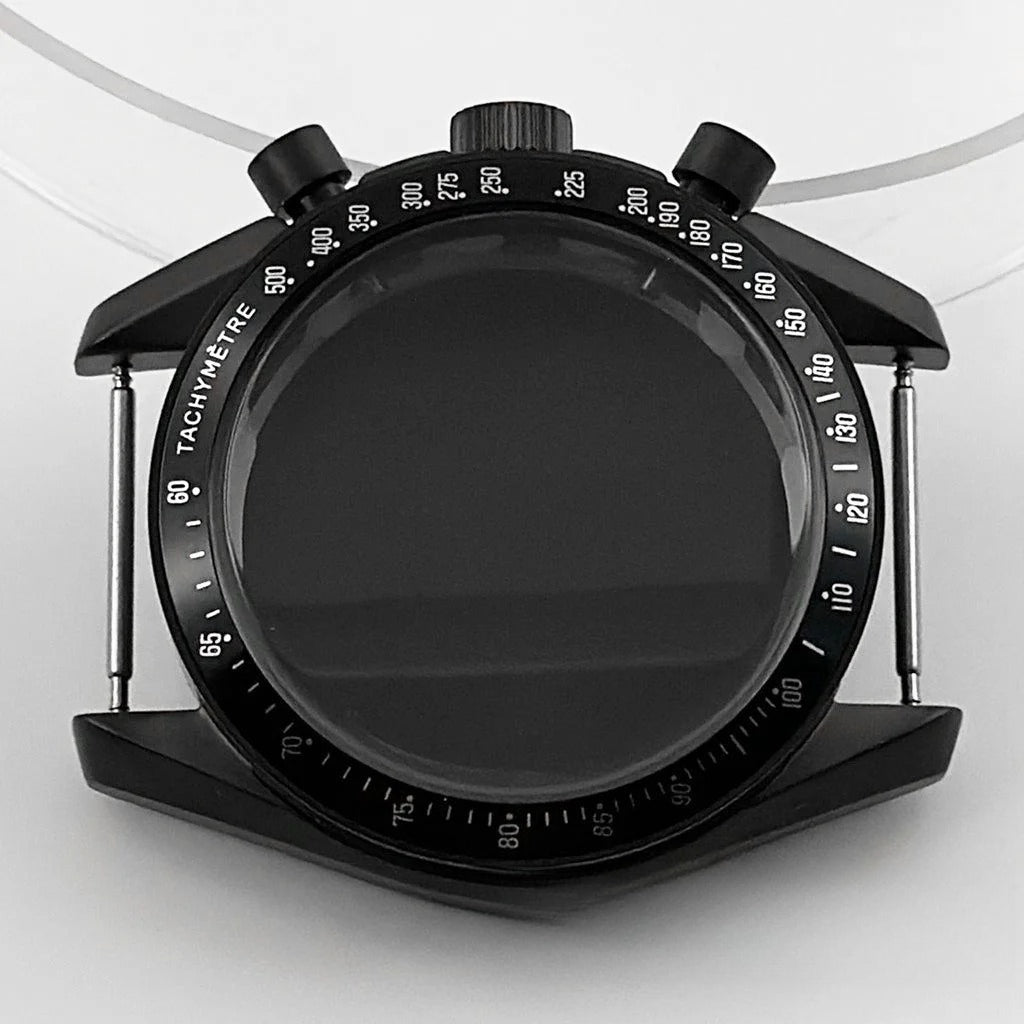PVD Black 40mm Men's Watches Metal Watch Case For VK63 VK64 for 20mm Strap