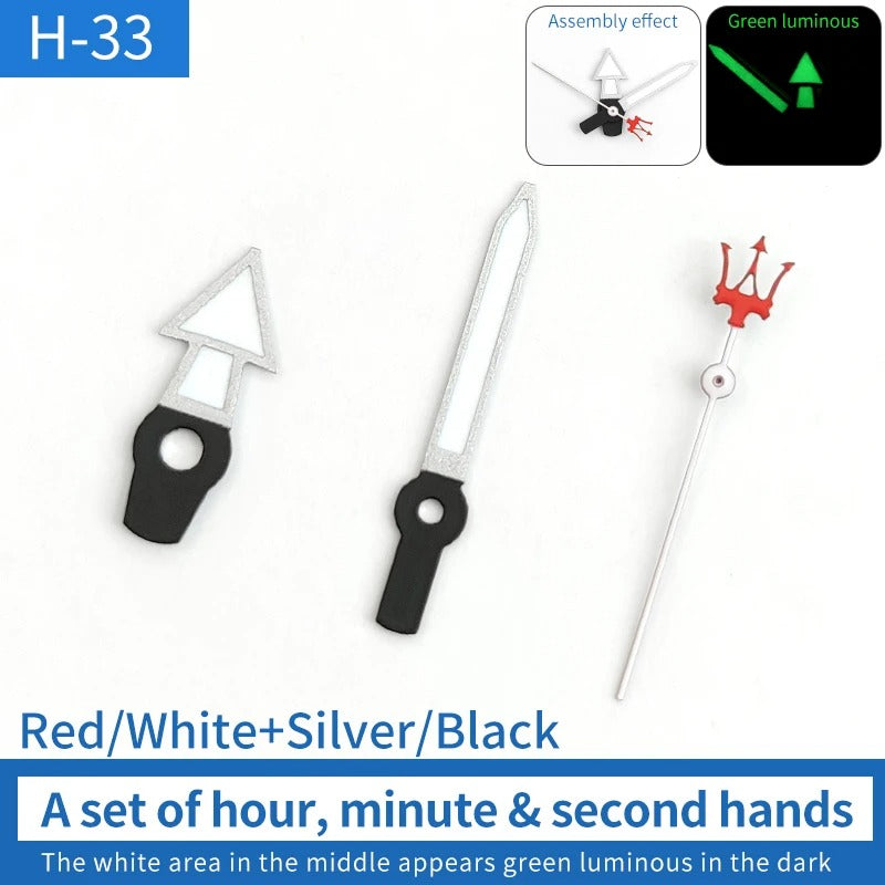 Silver Trim Crown Pointed With Lume Watch Hands for Skx007/009 NH35 7009 6309