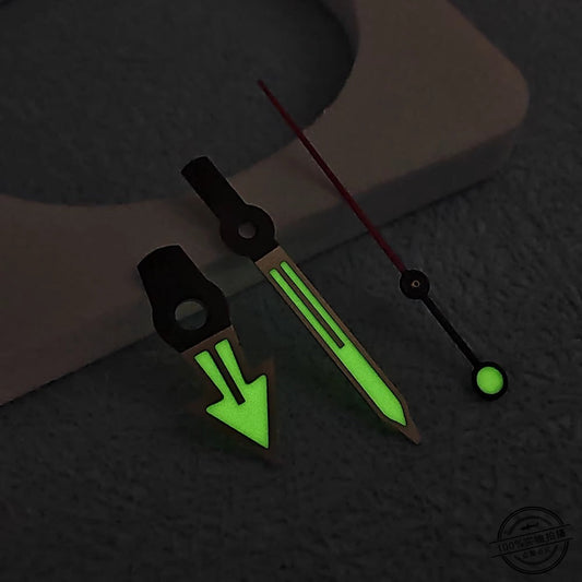 Matted C3 green lume second hand for Tuna SKX007 watches, compatible with NH35/36 NH70/72 movements.