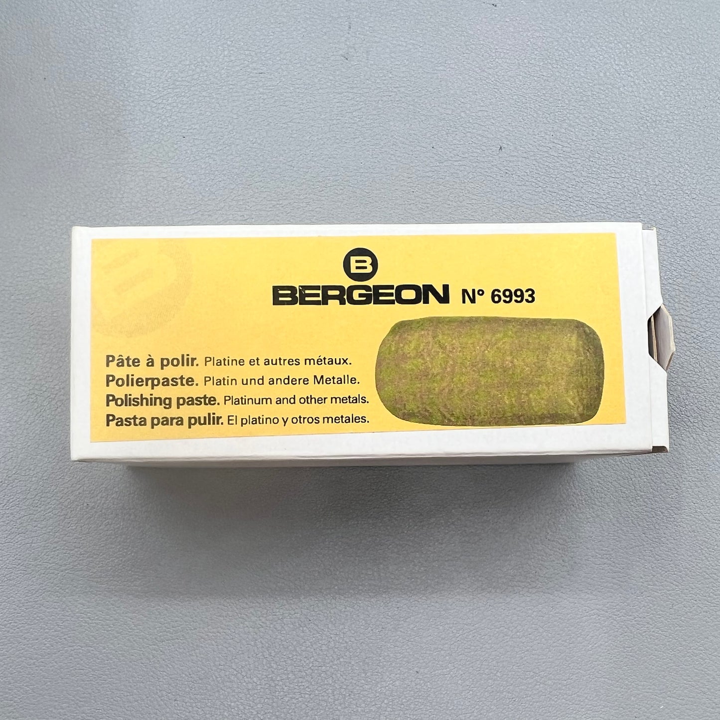 Swiss Bergeon 6993 polishing paste for watch accessories, ensures a polished mirror finish and fine detailing.