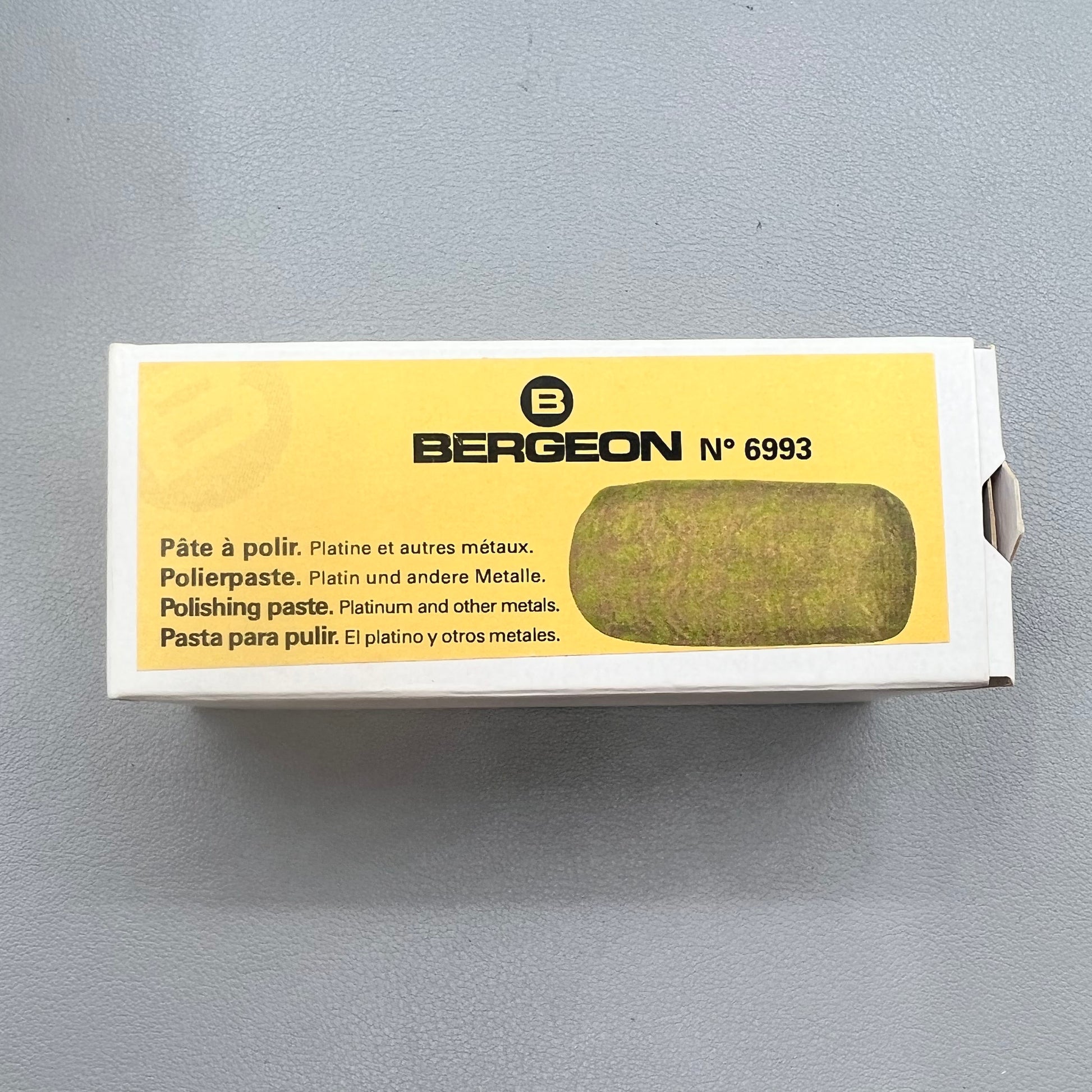 Swiss Bergeon 6993 polishing paste for watch accessories, ensures a polished mirror finish and fine detailing.