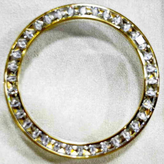 Golden 39.4Mm Daytona T-Shaped Square Diamond Moissanite Flat Bottom Watch Bezel