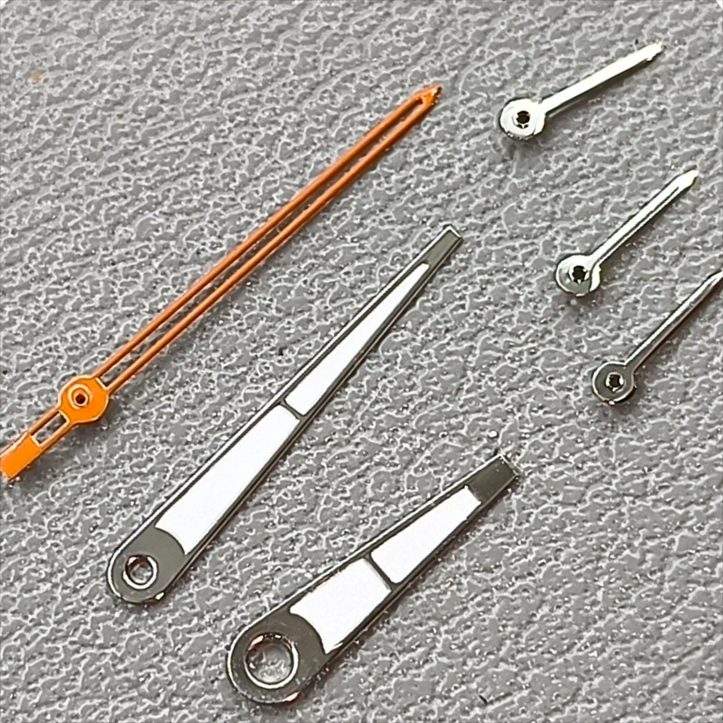 15mm Lume Orange Hollow Second Hand Silver Trim Watch Hands for OS10 OS60 OS80