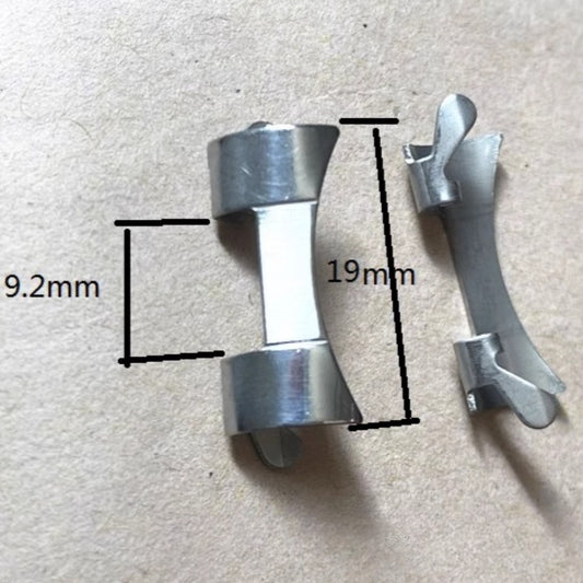 Polished 9.2x19mm Silver Steel Curved End Links Spring Bars Bracelet Watch Band Strap#372