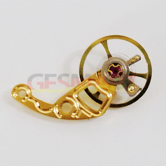 Complete Balance Wheel with golden splint for Hangzhou 2189 hollow watch movement, precision timing.