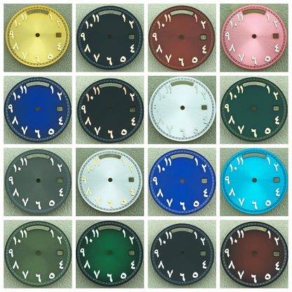 Modified 31mm Arabic Dual Calendar Watch Dial Suitable For 8285 Movement
