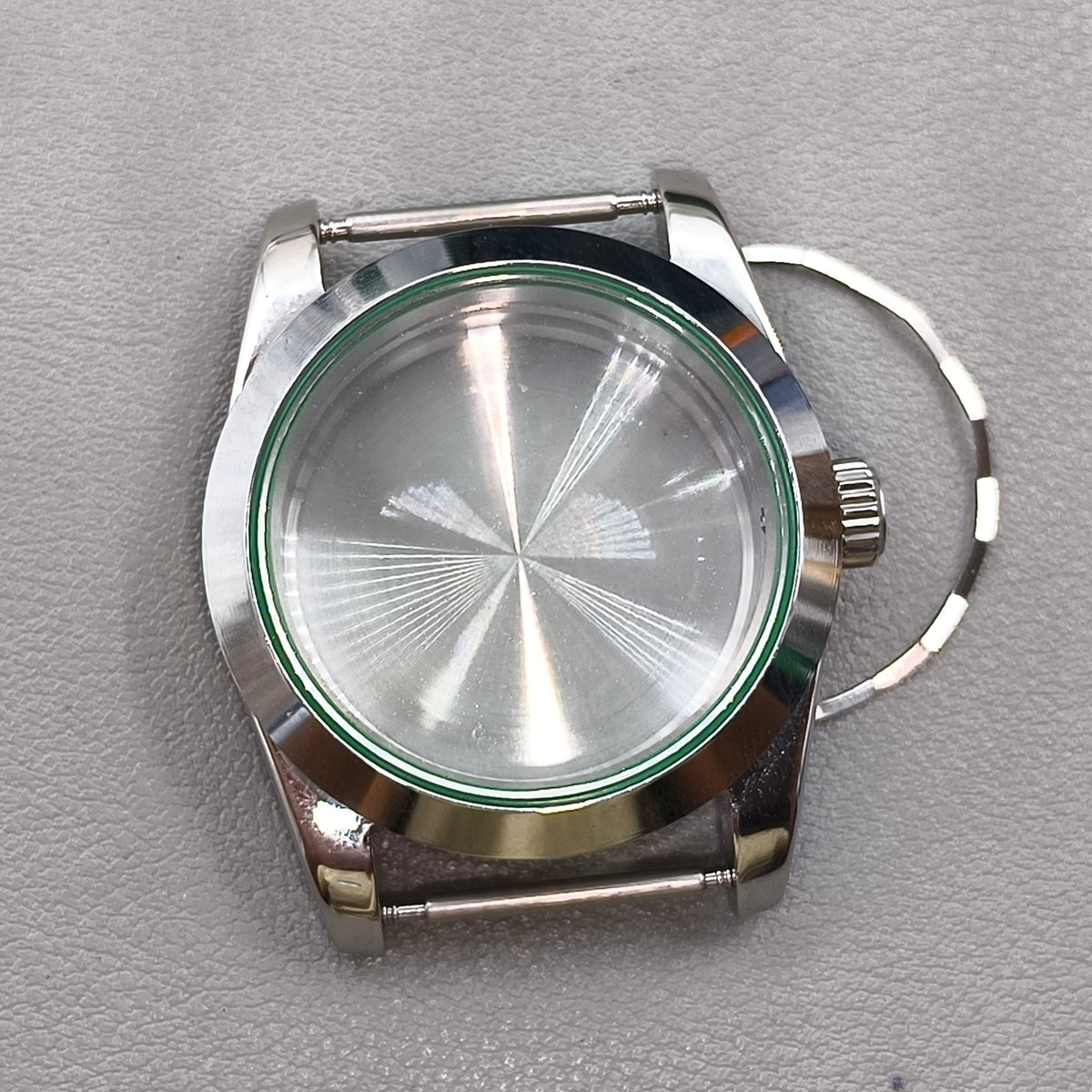 39MM Stainless Steel Silver Watch Case Sapphire Glass Solid Bottom for NH35 NH36 4R