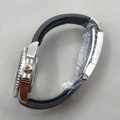 40mm Watch Case Rubber Strap For 4R NH35 NH36 NH34 NH38 NH70 Sapphire Glass