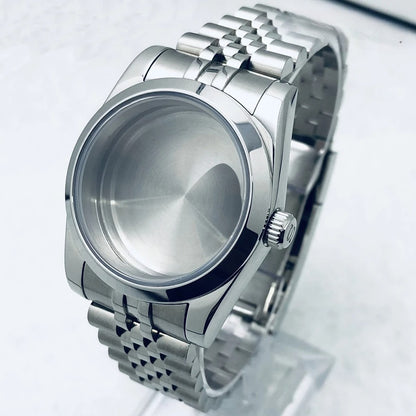 36/40mm Watch Case with Stainless Steel Sapphire Crystal for NH34 NH36 S Crown