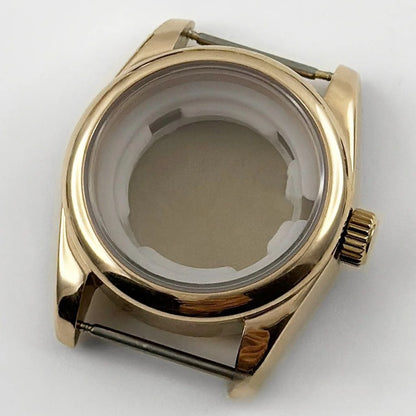 Ladies 31MM Round Bezel Sapphire Glass Jubilee bracelet Watch Case Fit NH05 NH06