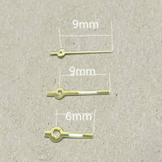 Golden trim green lume arrow watch hands compatible with Miyota 2035 quartz movement, precise timing accessory.