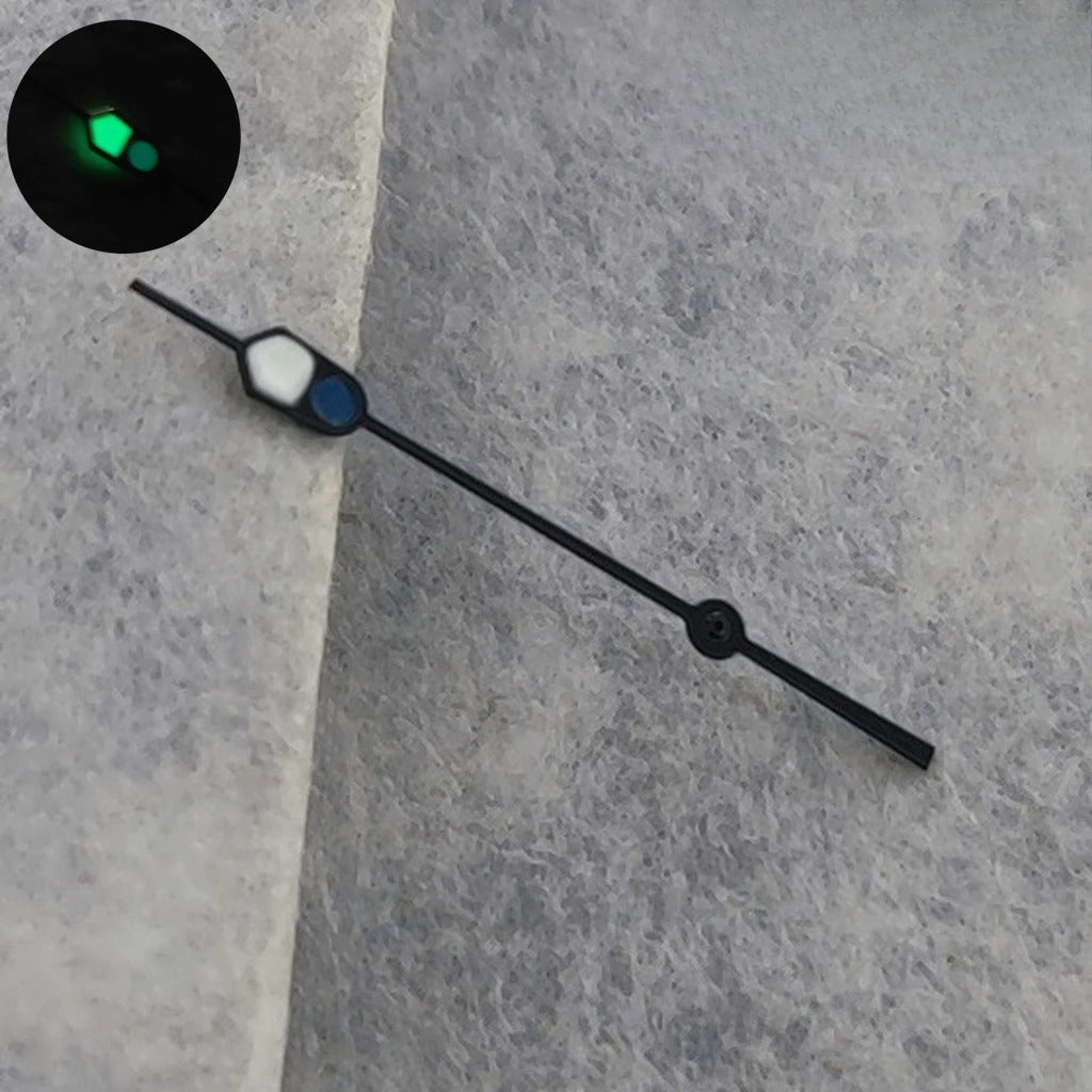 13mm Silver Black For NH35 NH36 7S26 7S36 4R35 4R36 Watches  C3 Green Luminous