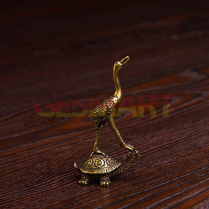 Vintage solid copper turtle figurine with hand-carved details, ideal for collectors and decor.