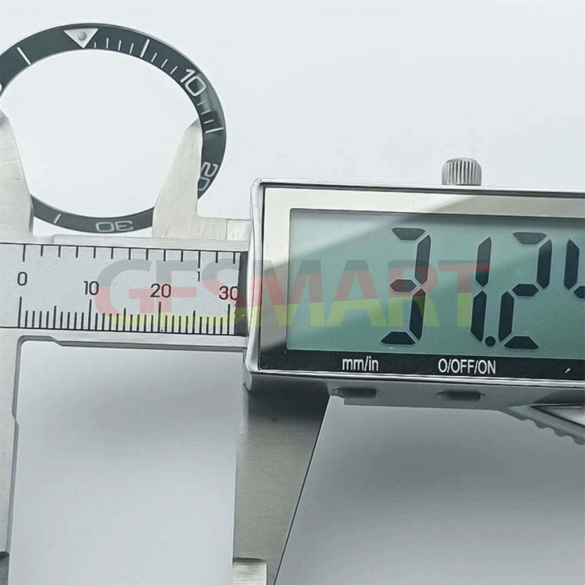 Conquest ceramic blue luminous bezel ring for 38.5mm watch, enhancing durability and style.