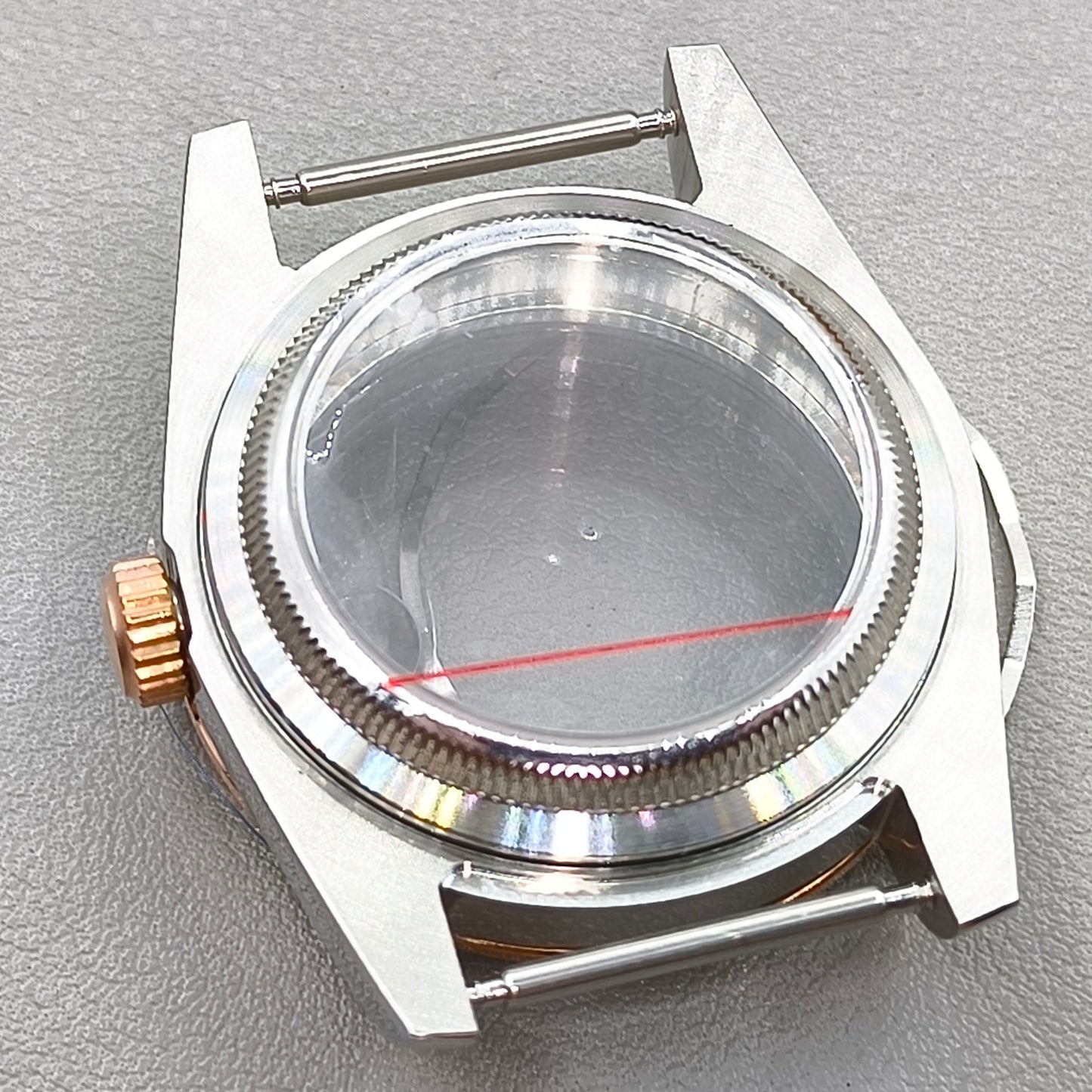 39MM Gold Watch Case Transparent Caseback Sapphire Crystal for NH35/NH36/4R/7S