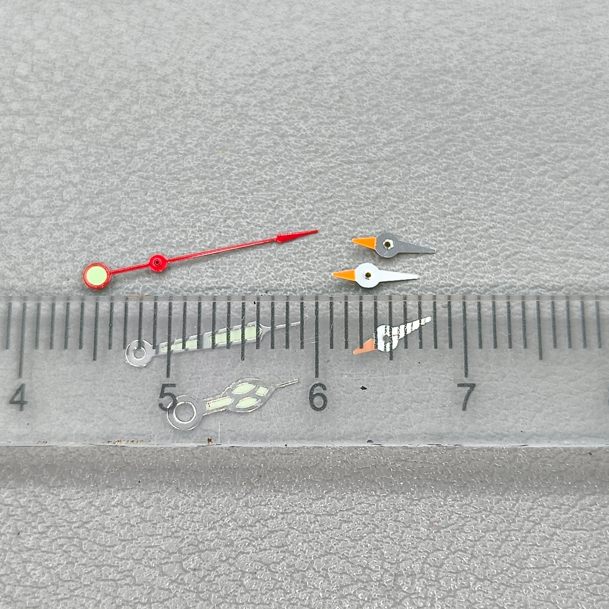 13mm Red Second Hand Silver Trim Lume Watch Hands for OS10 OS60 OS80 Movement Watch Part