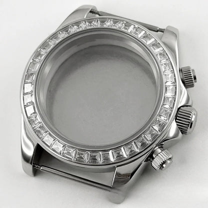 Daytona 40mm Mens Watch Steel Case for Daytona VK63 VK64 Case Fits 20mm Strap