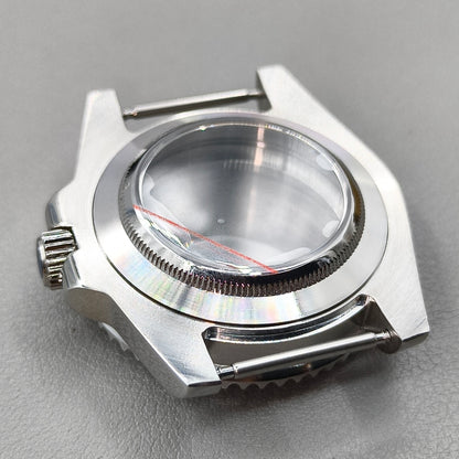 40mm  Watch Case for NH35 NH36 Crystal Blue Bezel Clear Bottom Sapphire Glass