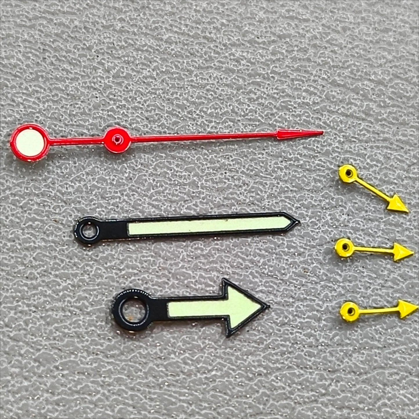 Yellow Small Second Hands 11mm Black+Red Trim Lume Watch Hands for OS10 OS60 OS80 Movement