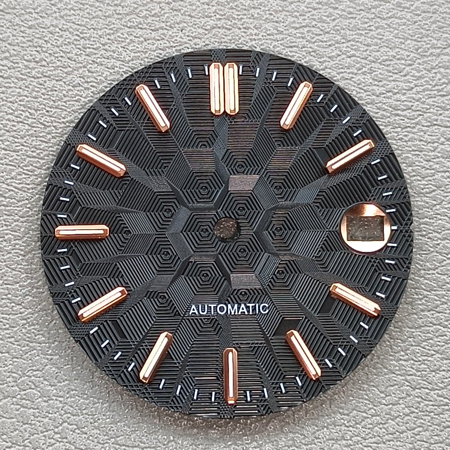 28.5mm Black Rose Golden Nail Constructed Lume No Logo Watch Dial for NH35 NH36