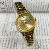 24mm SHANGHAI HAIDA Manual Mechanical Lady Watch Golden Nail Champagne Dial