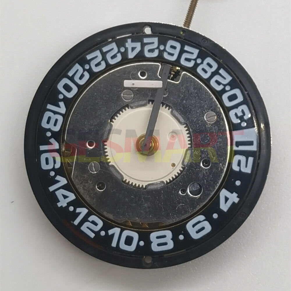 Swiss Made ISA8176A quartz watch movement with black dial for accurate timekeeping and watch repair.