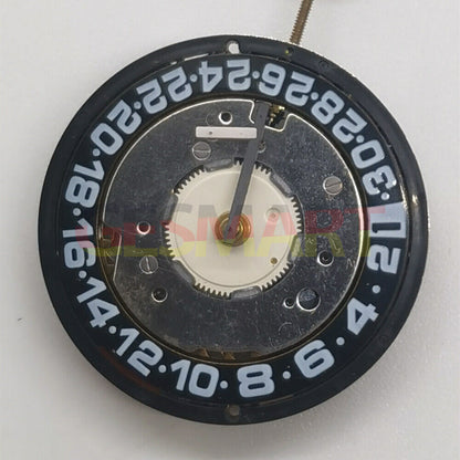 Swiss Made ISA8176A quartz watch movement with black dial for accurate timekeeping and watch repair.