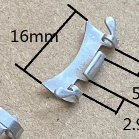 16x2.9x5.8mm Silver S/S Curved End Links Spring Bars Bracelet Watch Band Strap#1148