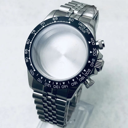 40mm Multicolor Watch Case Sapphire Glass Ceramic/Steel Bezel Fit VK63A