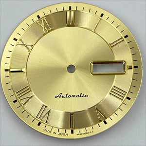 Golden No Lume 32.7mm Roman Numerals Modified Watch Dial for NH35 NH36 Movement