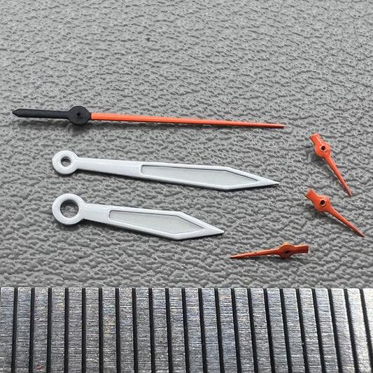 Orange and white second hand watch hands set for Miyota OS10 OS20 OS60 OS80
