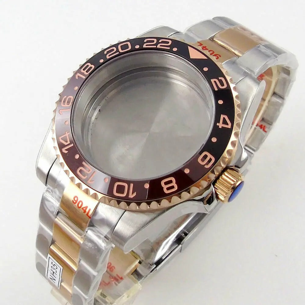 40mm Ceramic Bezel Sapphire Glass Case Fit NH35 NH36 2824 2836 Miyota 8215 8205