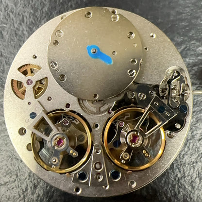 Chinese JH4033 Shanghai watch accessory showing multifunctional mechanical movement with hollow double balance wheel design