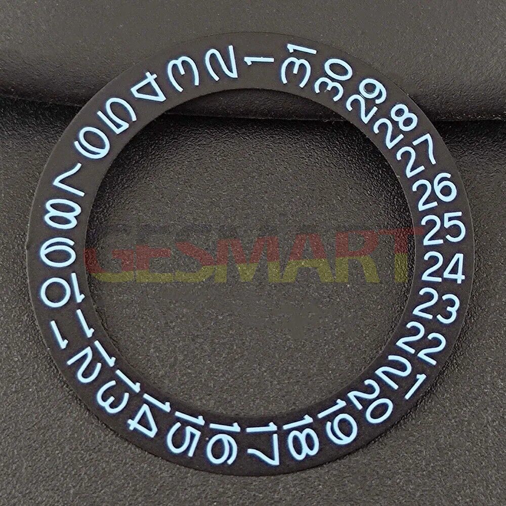 Black date disk overlay with blue numerals for NH35 NH36 watch movements.