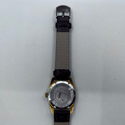 Beijing Double Dark Brown Strap Rhomb Single Calendar Manual Mechanical Lady Watch