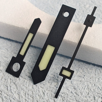 Black Trim C3 Green Lume vintage watch hands for NH34 NH35 series with luminous detail