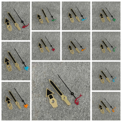 Gold Edge Mermaid/Turtle Black Watch Hands with Second Hands for NH35/NH36/4R/7S