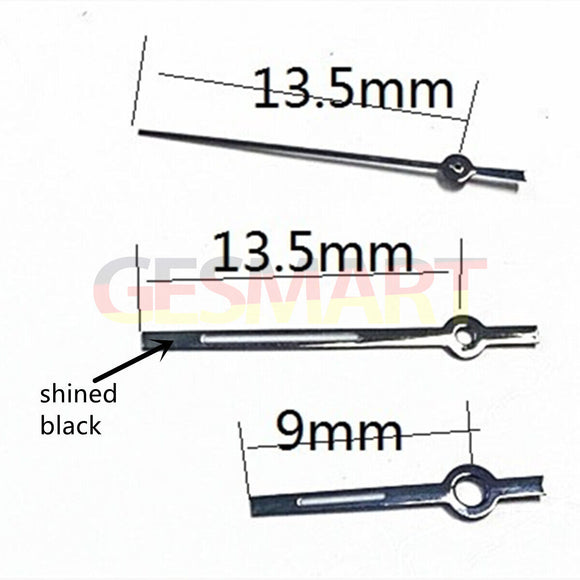 13.5mm Shined Black Trim Lume Watch Hands for Miyota 2315 2035 2036 2115 2305